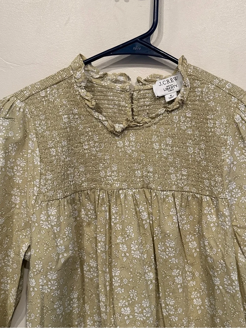 J.CREW Liberty Fabric Smocked Capel Floral Puff Long Sleeve Blouse Women’s S